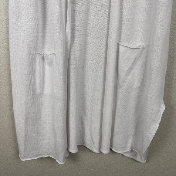 Eileen Fisher Short Sleeve Organic Linen Knit Cardigan White Size Large Cozy NWT - Picture 8 of 11